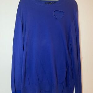 Proenza Schouler Blue Heart Cutout Sweater